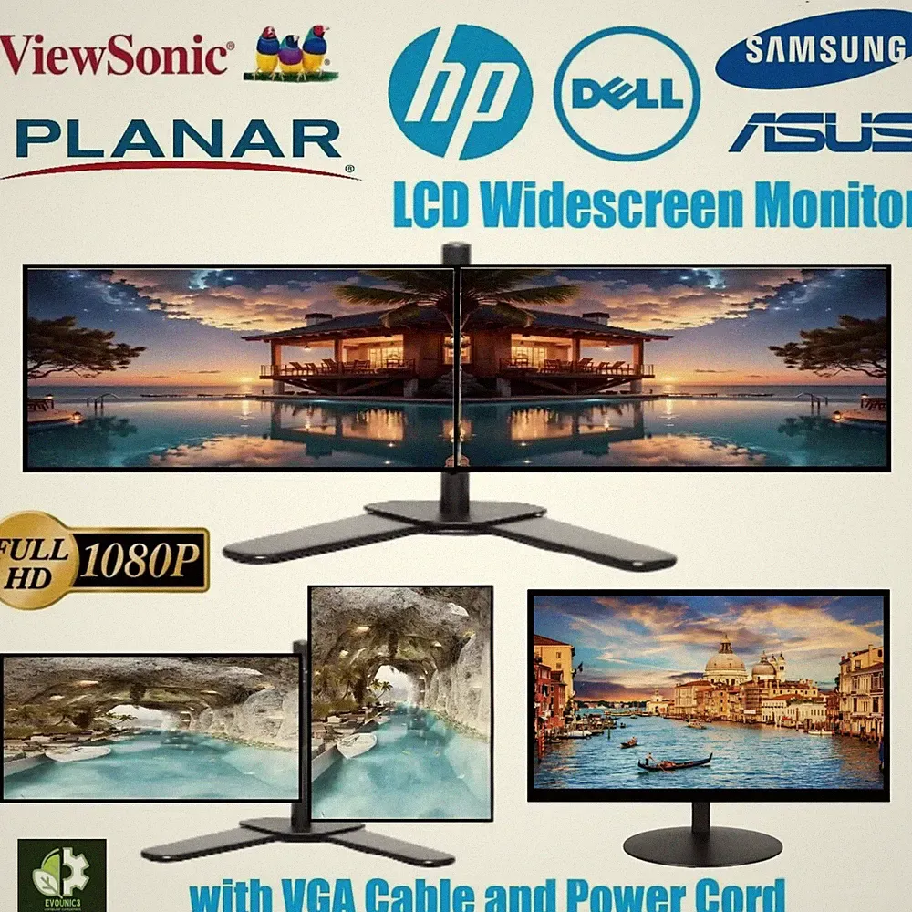 🔥Brand 19" 22" 23" 24"27" Monitor FHD LCD for Gaming Desktop Computer PC-GradeB