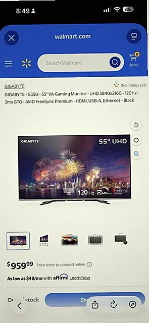 Brand New Gigabyte Gaming Monitor (TV)
