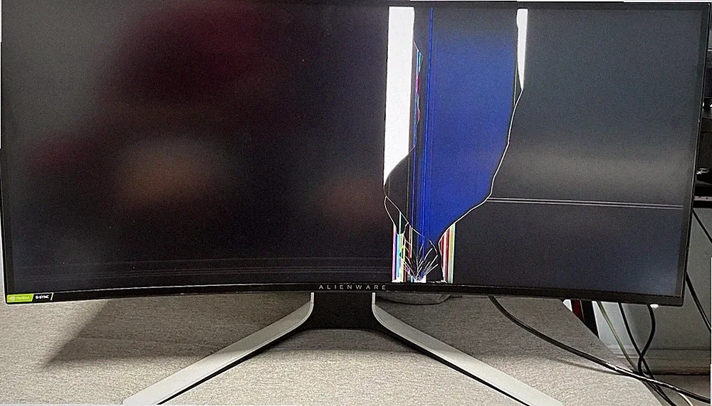 BROKEN Alienware AW3420DW 34" Curved Ultrawide 3440x1440 120Hz G-SYNC Monitor