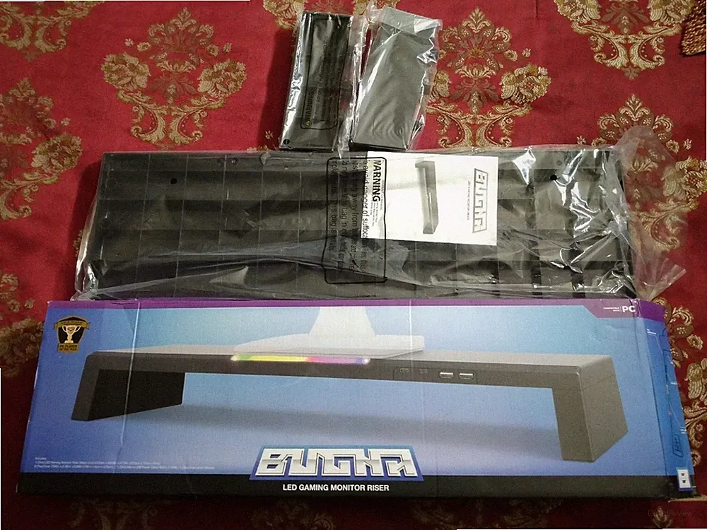 Bugha exclusive LED gaming monitor riser w/ USB and USB-C hub