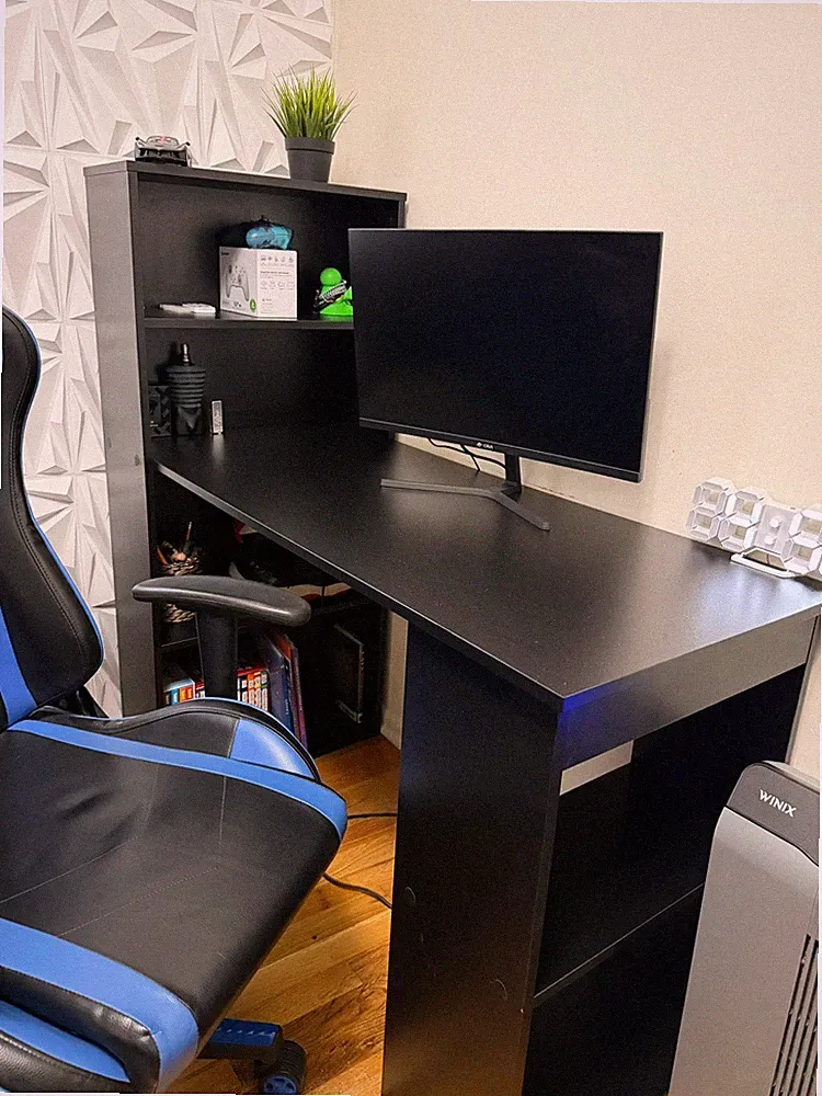 BUNDLE DEAL Sleek Black Desk + CRUA Monitor 165/180hz curved + Screen Protector