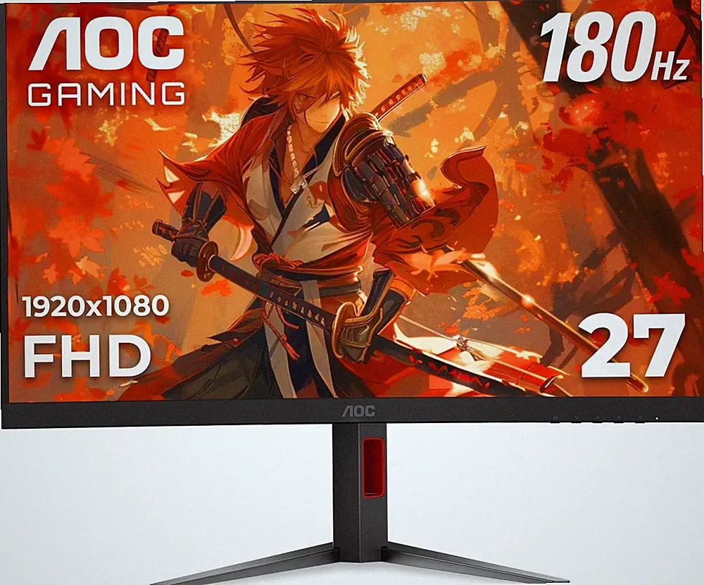 C27G4H 27" Curved Gaming Monitor, FHD 1080P, 180Hz, Adaptive Sync, Height Adjust