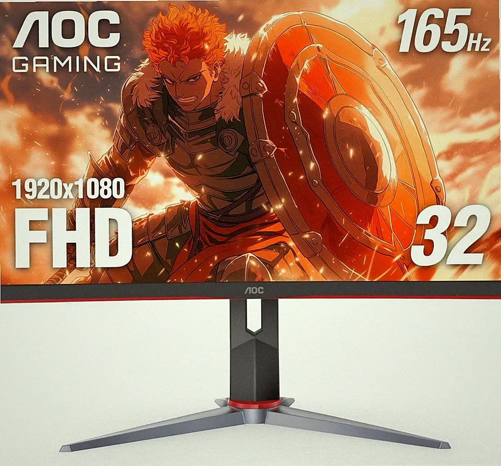 C32G2 32" Curved Frameless Gaming Monitor FHD, 1500R Curved VA, 1Ms, 165Hz, Free
