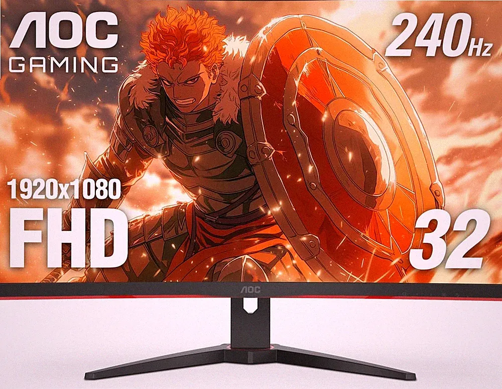 C32G2ZE 32" Curved Frameless Gaming Monitor, Full HD 1920X1080, VA, 0.5Ms 240Hz