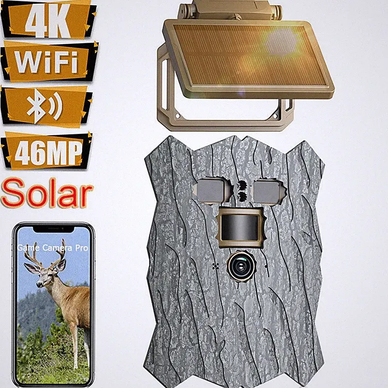 Campark UHD 4K Solar Powered 46MP Trail Camera Wildlife Monitor Waterproof WiFi