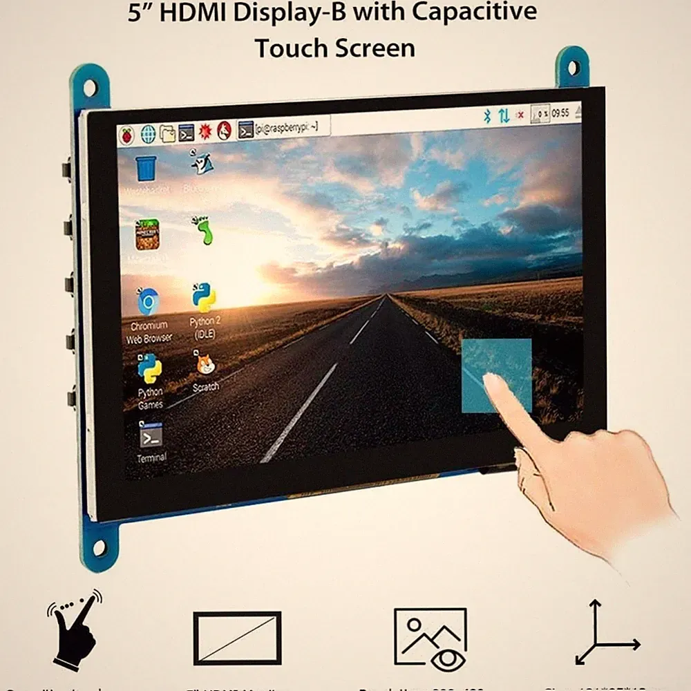 Capacitive Touchscreen Display for Raspberry Pi 5/4/3B+
