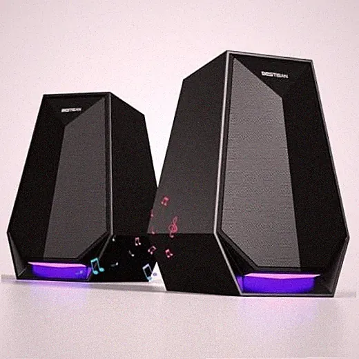 Computer Gaming Speakers for Desktop PC - 30W Powered Monitor Speakers Black