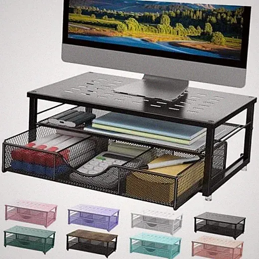 Computer Monitor Stand Riser, Desk Organizers and Accessories with Black