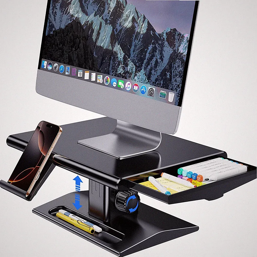 Computer Monitor Stand Riser for Desk,5.7-6.5 Inches Height Adjustable with S...