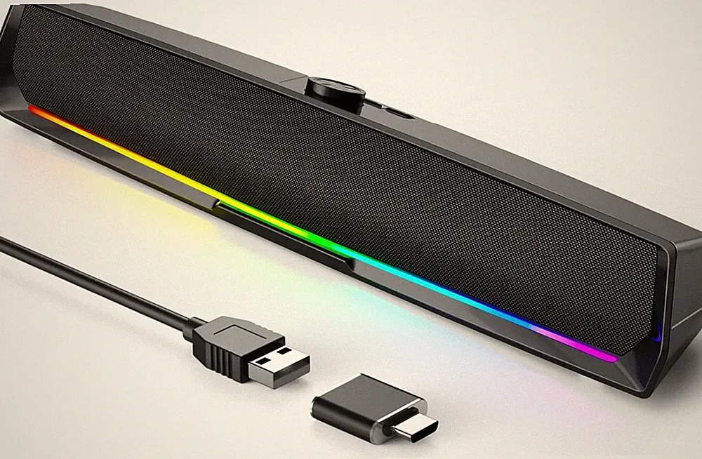 Computer Speakers for Desktop,PC Speakers Gaming Sound bar with Colorful Ligh...