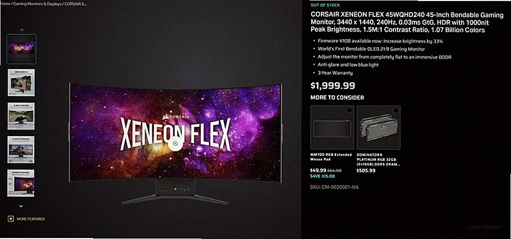 corsair xeneon 27qhd240 oled 27-inch gaming monitor