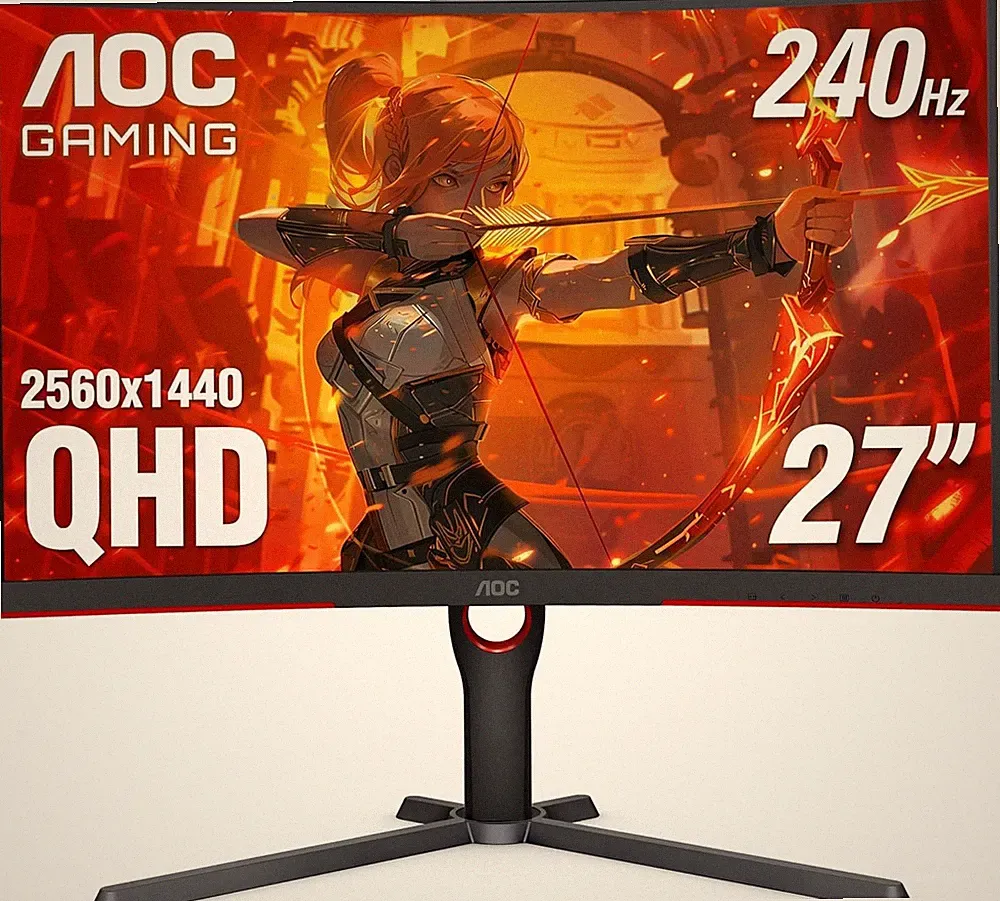 CQ27G3Z 27" Curved Gaming Monitor, QHD 2K 2560x1440, 1000R VA, 240Hz 0.5ms, F...