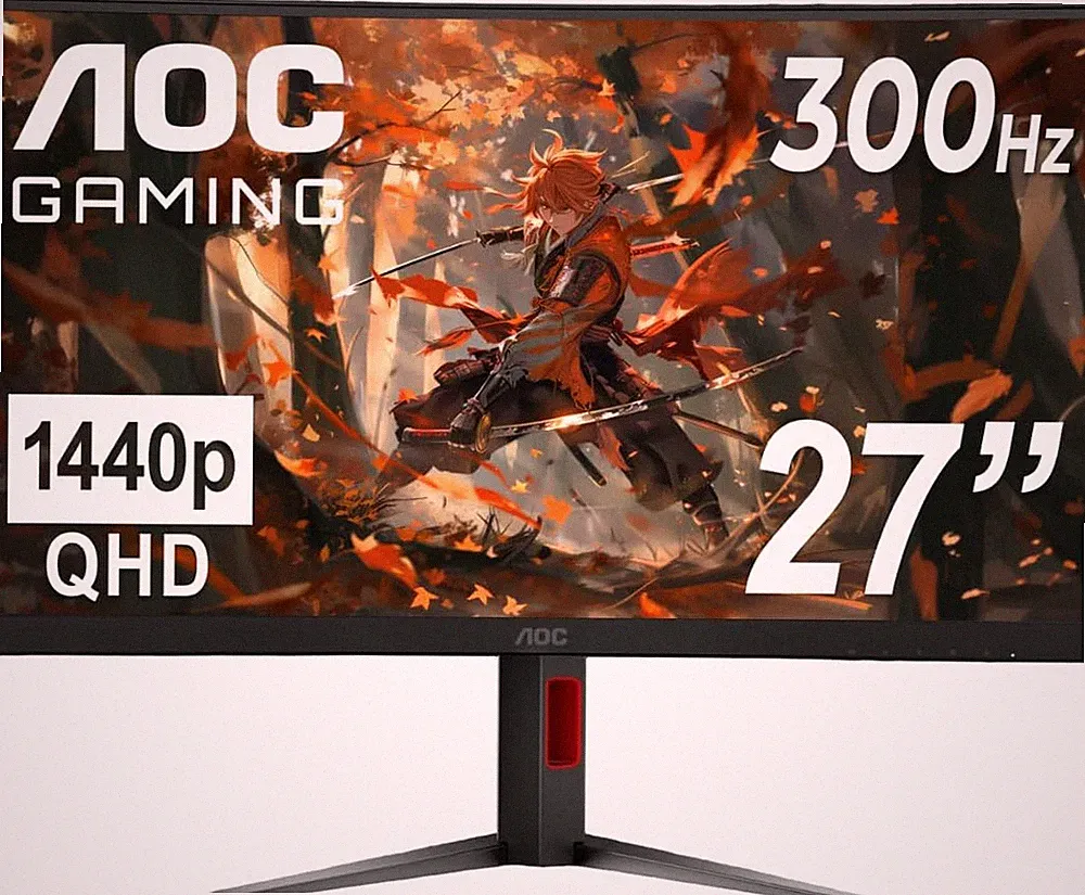 CQ27G4ZH 27" Curved Gaming Monitor, QHD 2K 2560X1440, 1500R VA, 300Hz 0.3Ms MPRT