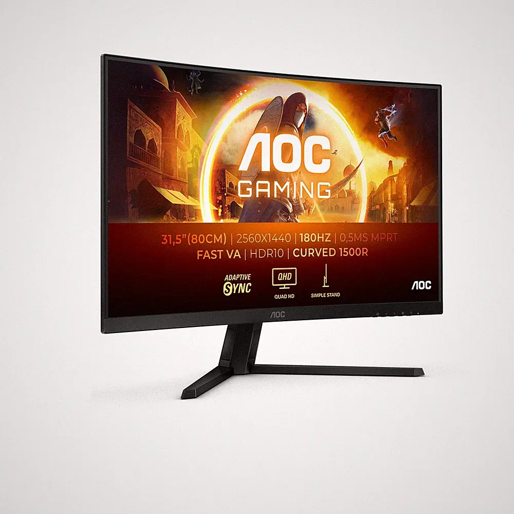 CQ32G4VE 31.5 inch Curved, WQHD Gaming Monitor, 180Hz, Fast VA Panel, 0.5ms M...