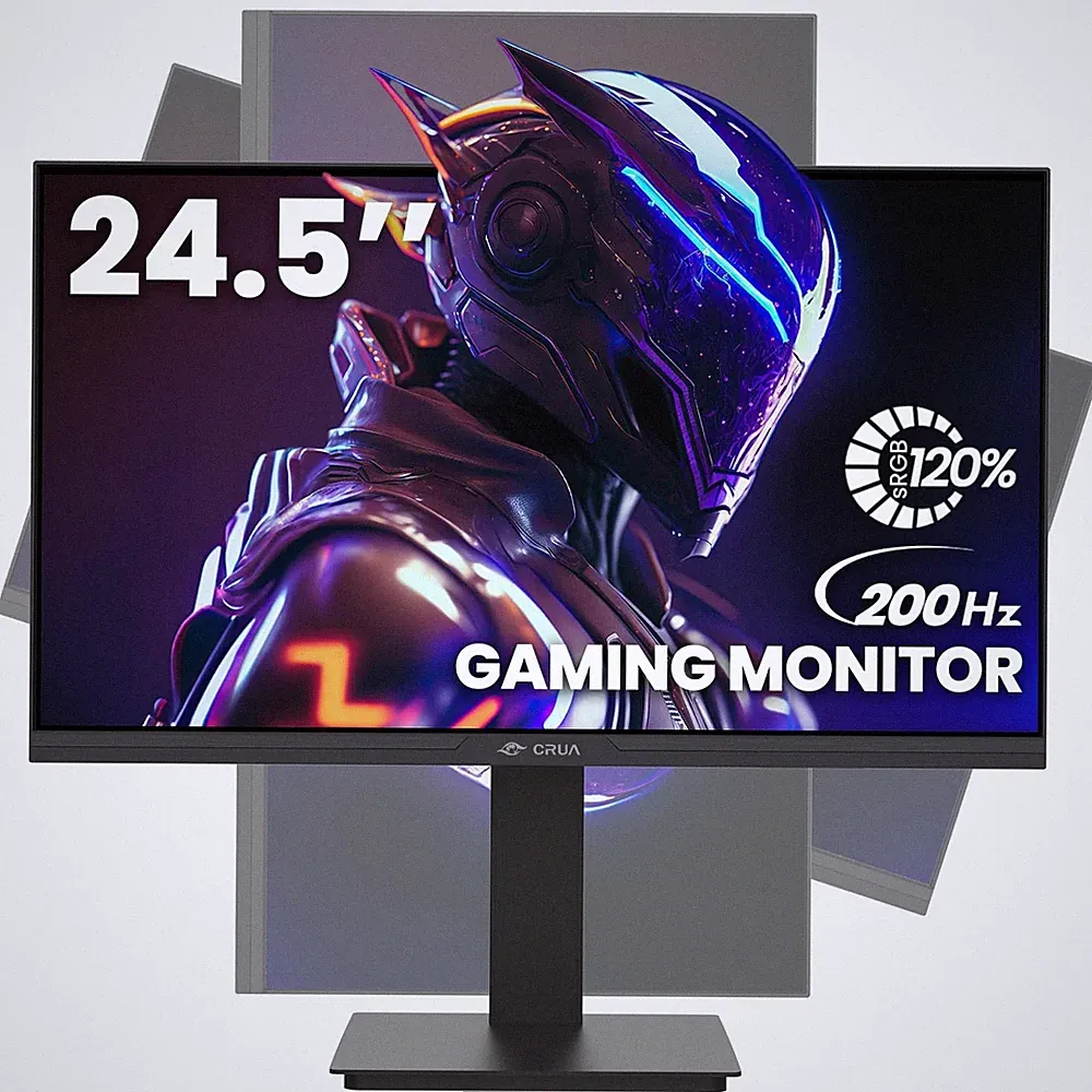 CRUA 24.5" FHD 200Hz Vertical Monitor, Height/Pivot/Swivel/Tilt Adjustable