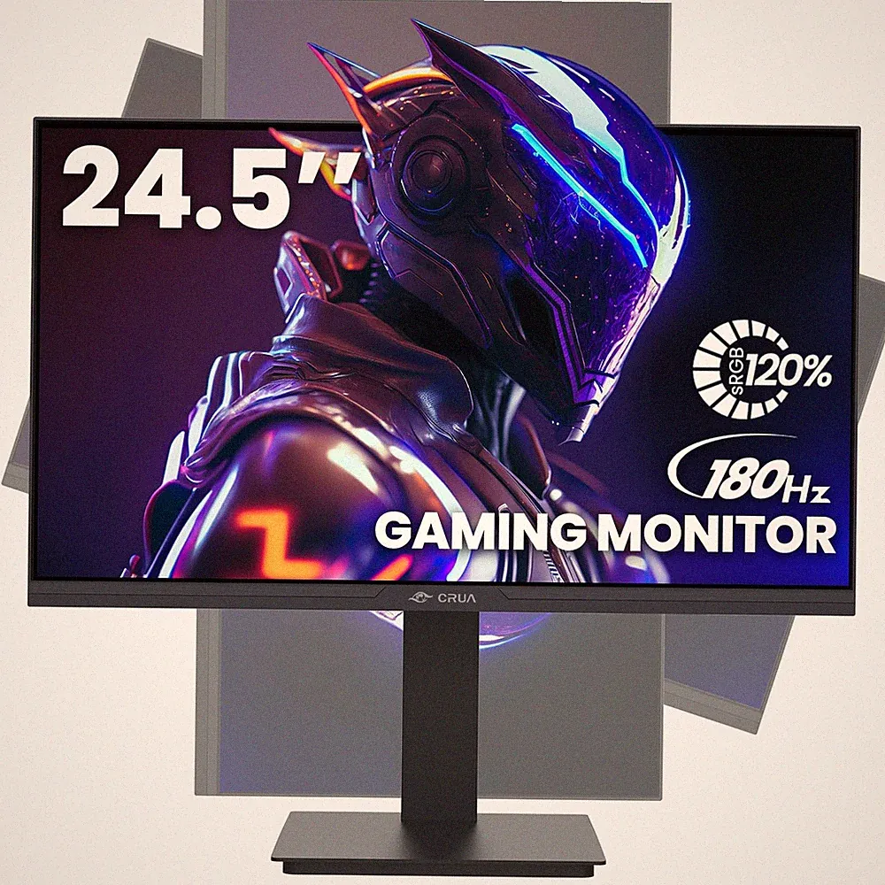 CRUA 24.5Inch Gaming Monitor 165Hz/180Hz, FHD(1920x1080P) 120% sRGB Computer...