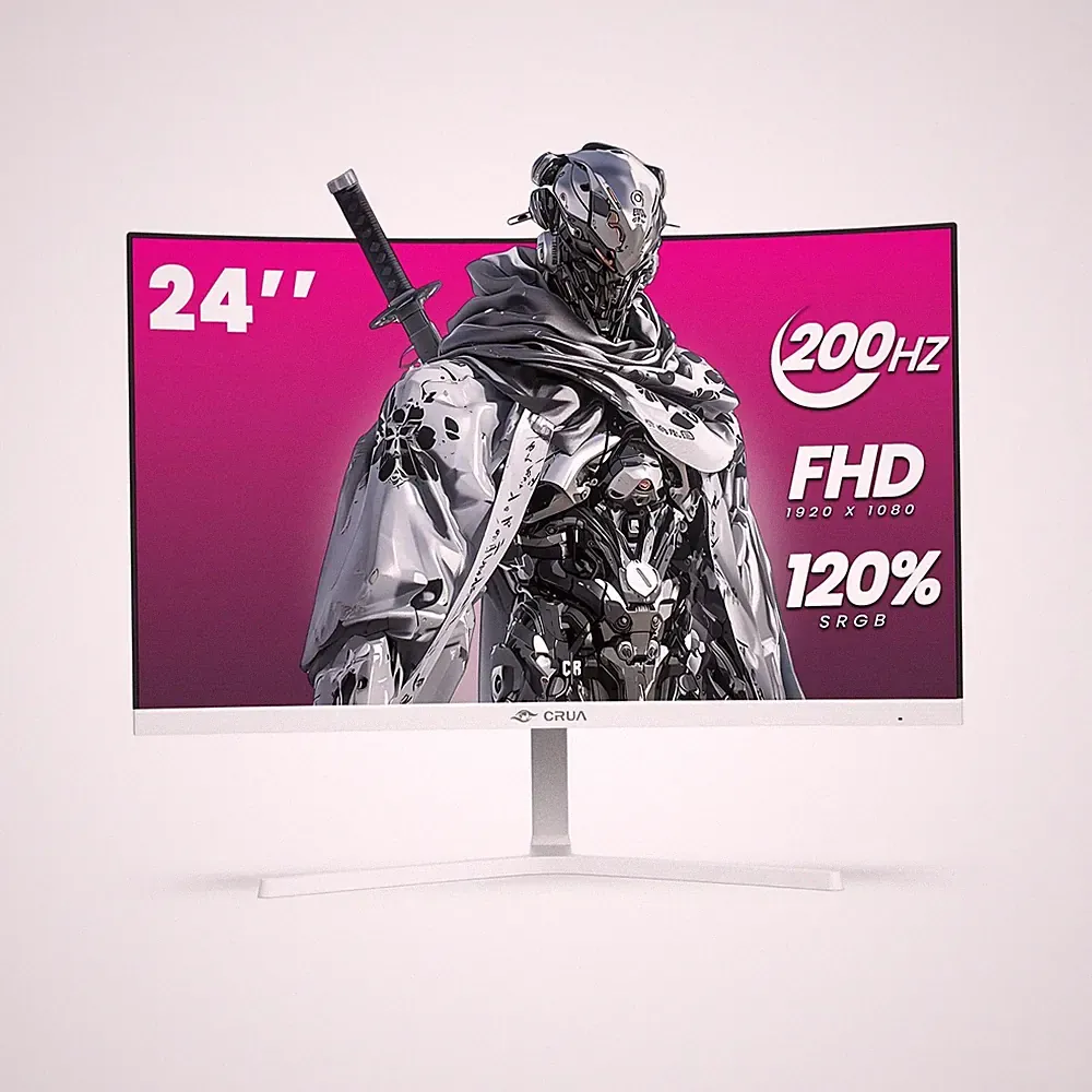 CRUA 24" Curved Gaming Monitor, 165Hz/200Hz Computer Monitor, FHD 1920x1080,...
