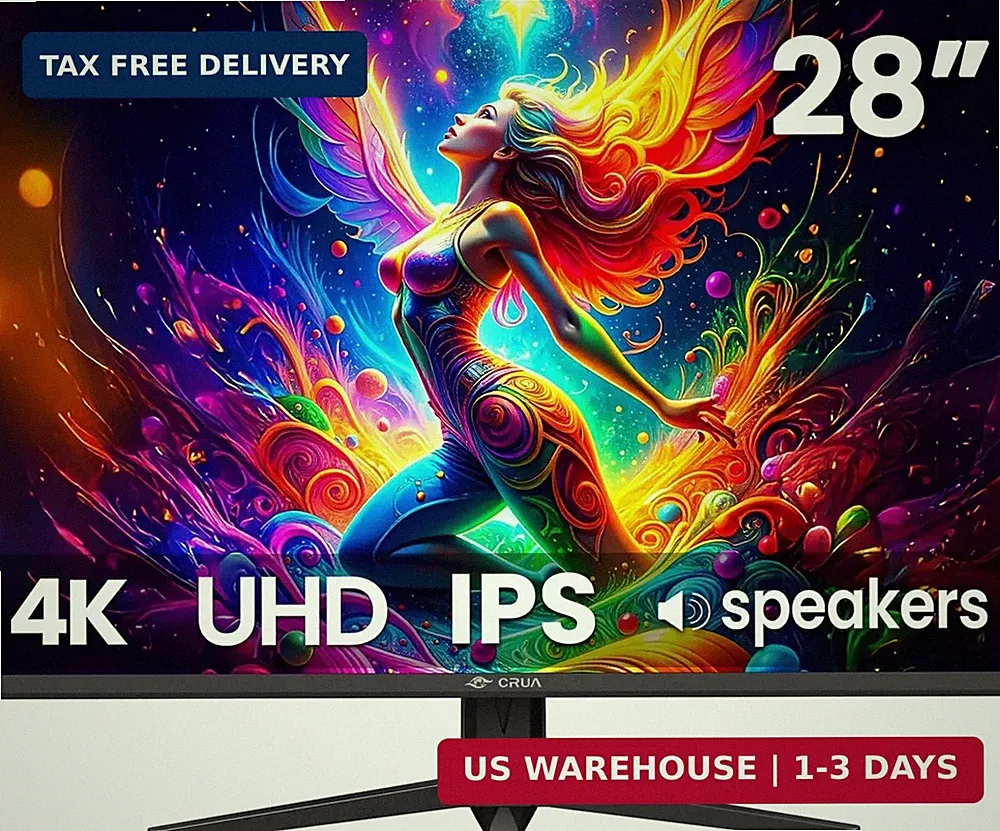 CRUA 28'' Monitor, 4K UHD+(3840×2560P)IPS 60Hz Computer Monitors, 15:10 Aspect R