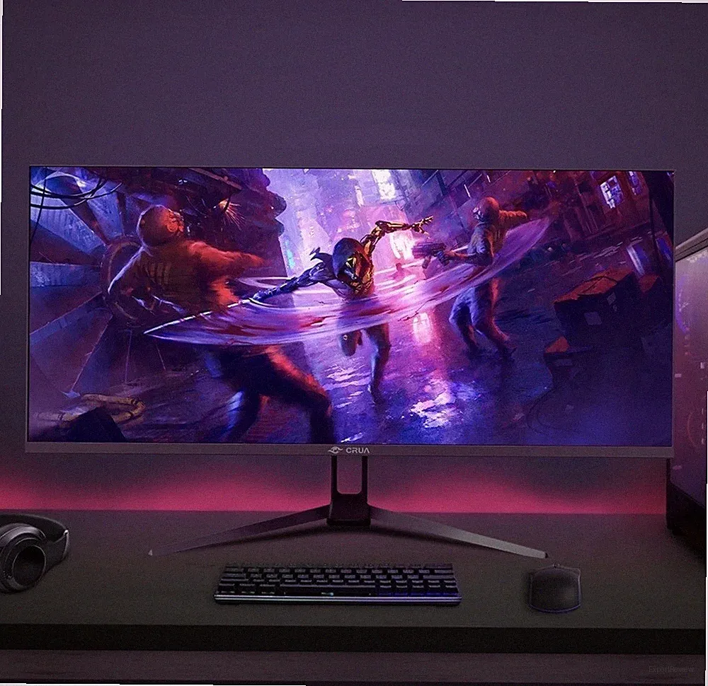 CRUA 34" Ultra-Wide 21:9 3440x1440 Gaming Monitor HDMI DP Built-in Speakers