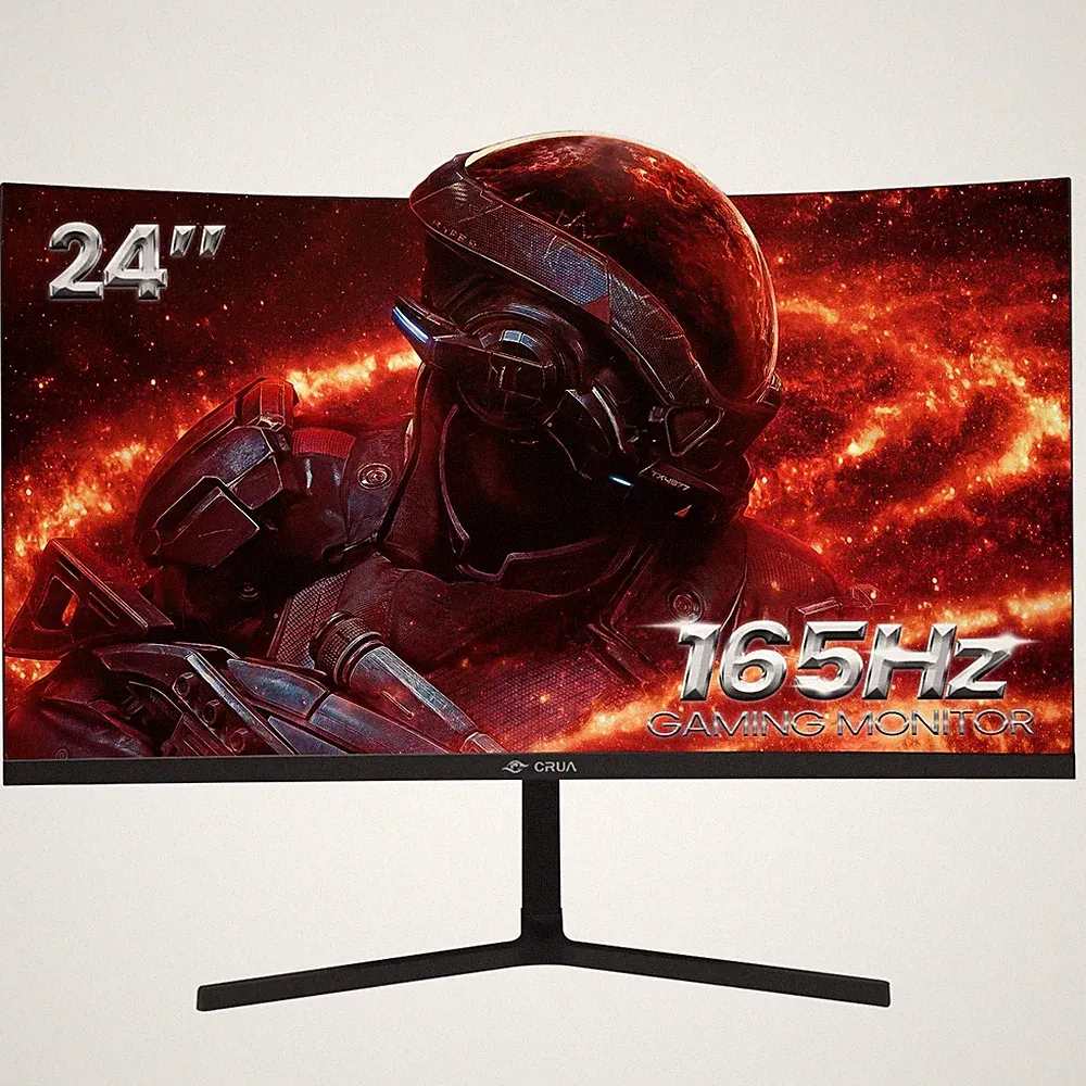 CRUA CR240DM 24 inch Curved Gaming Monitor, FHD 1080P Frameless Computer