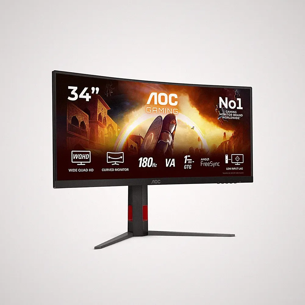 CU34G4 34 Inch Curved, UWQHD Gaming Monitor, 180Hz, Fast VA Panel, 1ms GtG, A...