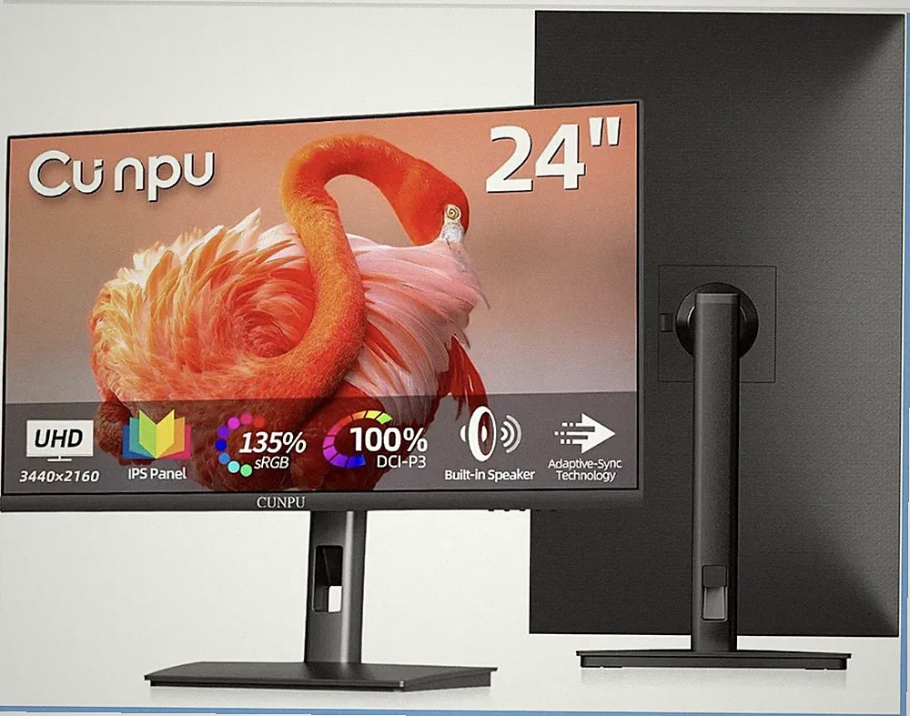 CUNPU 24 inch 4k monitor, super sharp text works with macOS & Windows