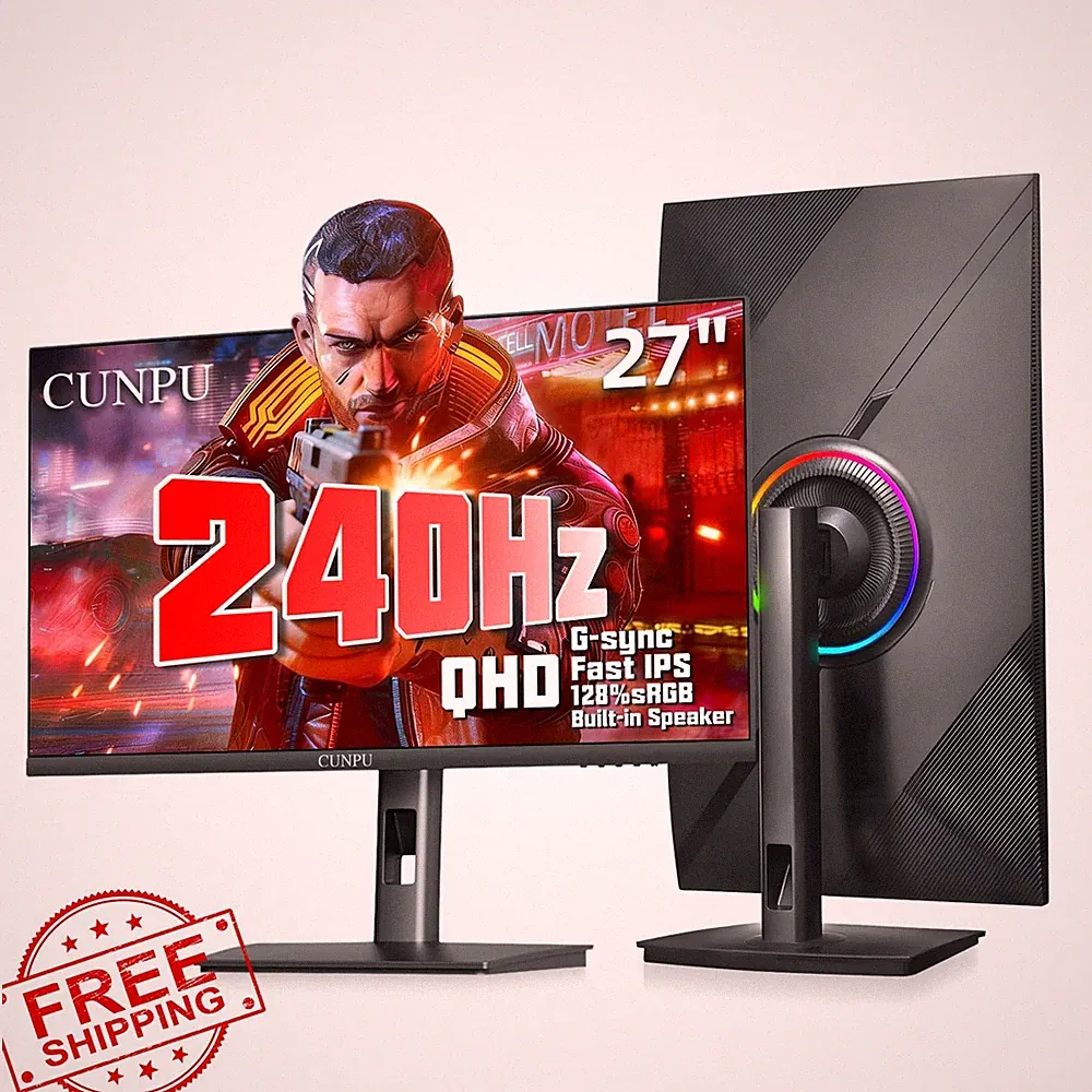 CUNPU 27 Inch 1440P 240Hz Gaming Monitor Fast IPS QHD FreeSync G-Sync