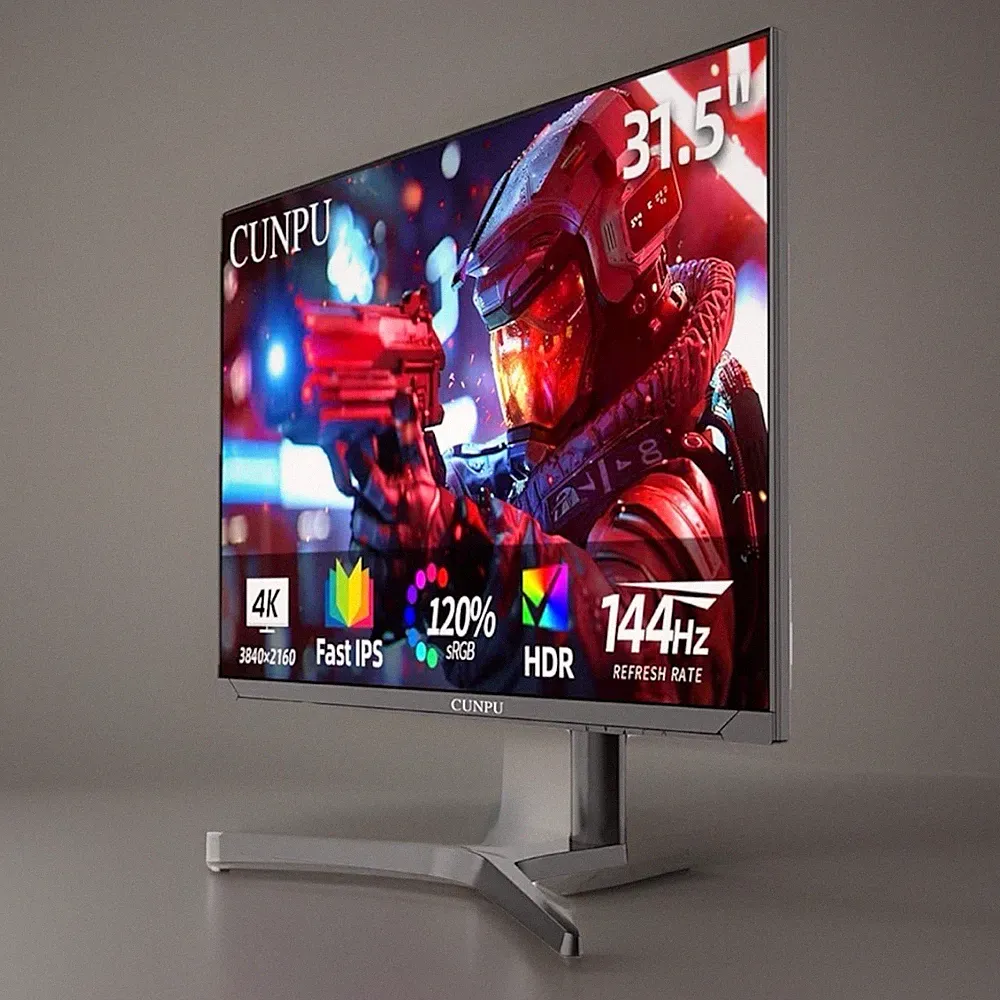 CUNPU 31.5 Inch 4K LED 144Hz Computer Gaming Monitor Adjustable Swivel Base