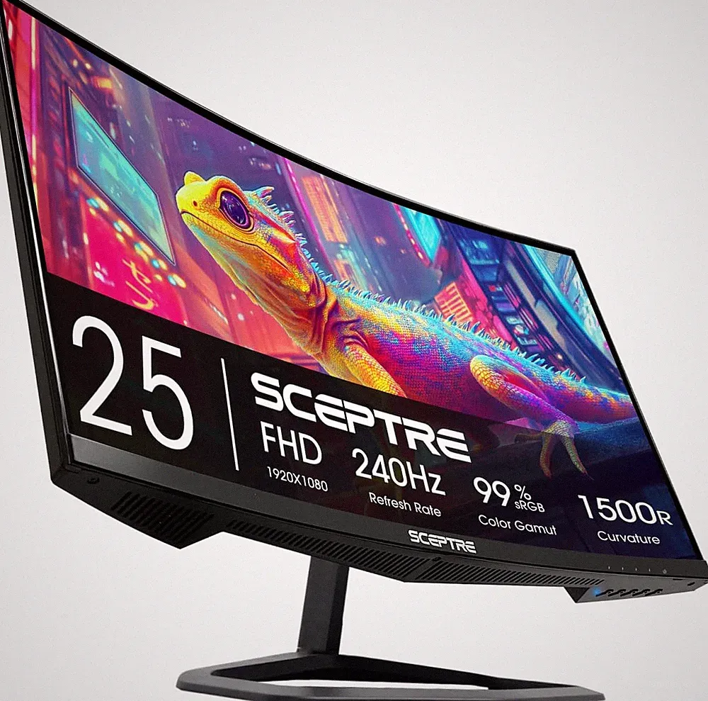 Curved 24.5-Inch Gaming Monitor up to 240Hz 1080P R1500 1Ms Displayport X2 HDMI