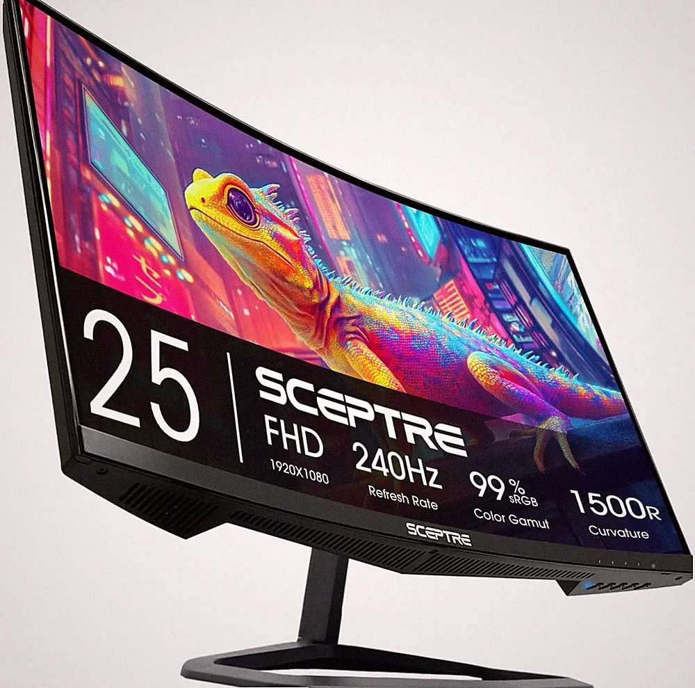 Curved 24.5-Inch Prime Gaming Monitor up to 240Hz 1080P R1500 1Ms Displayport X2