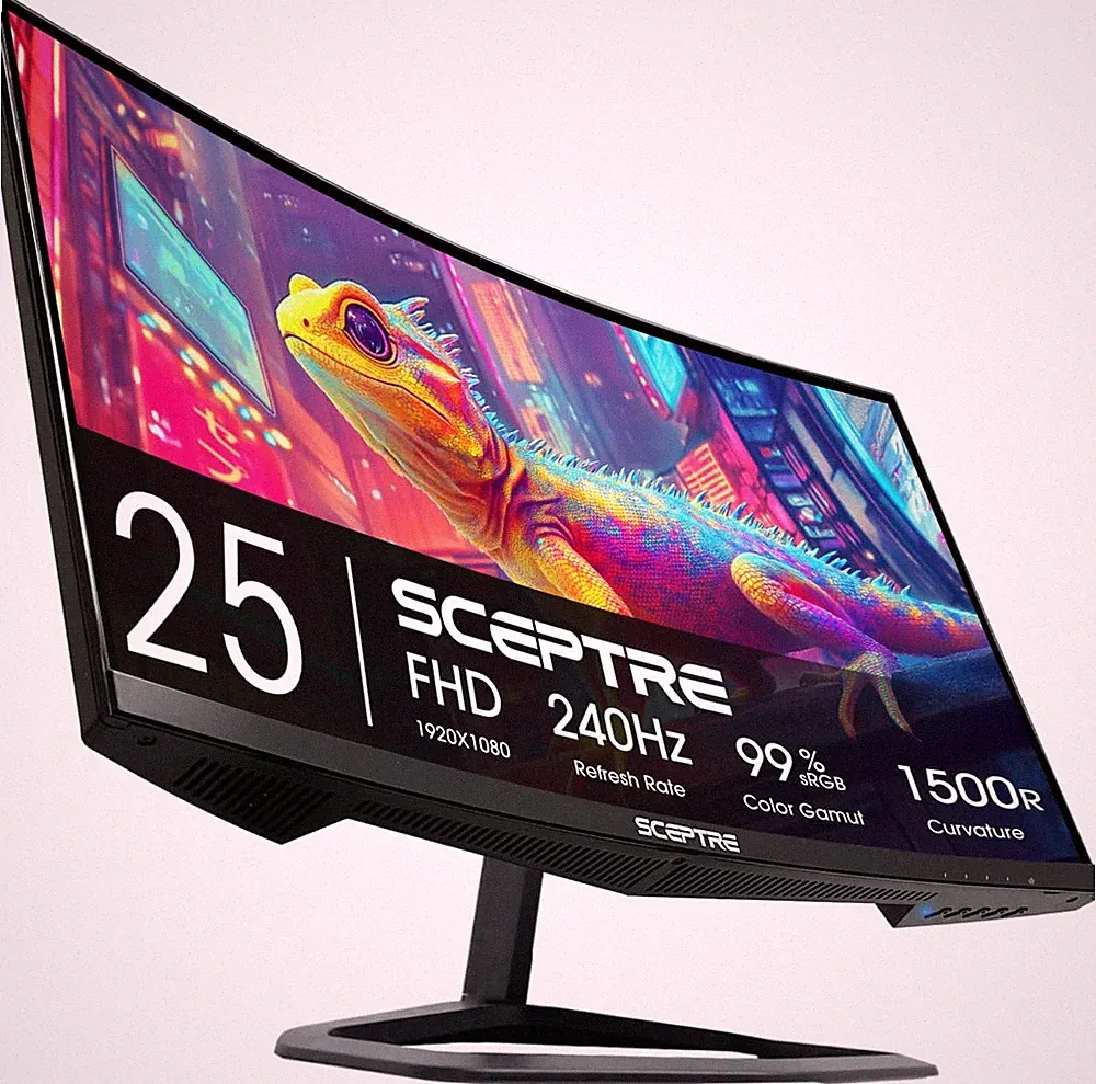 Curved 24.5-Inch Prime Gaming Monitor up to 240Hz 1080P R1500 1Ms Displayport X2