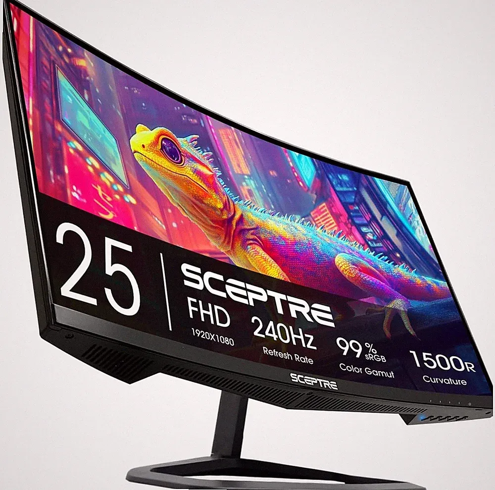 Curved 24.5-inch Prime Gaming Monitor up to 240Hz 1080p R1500 1ms DisplayPort x2