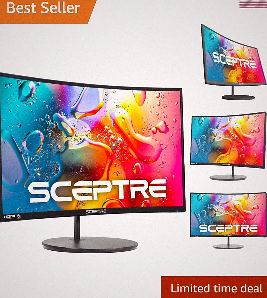 Curved 24-inch Gaming Monitor 1080p R1500 98% sRGB HDMI x2 VGA Build-in Speak...
