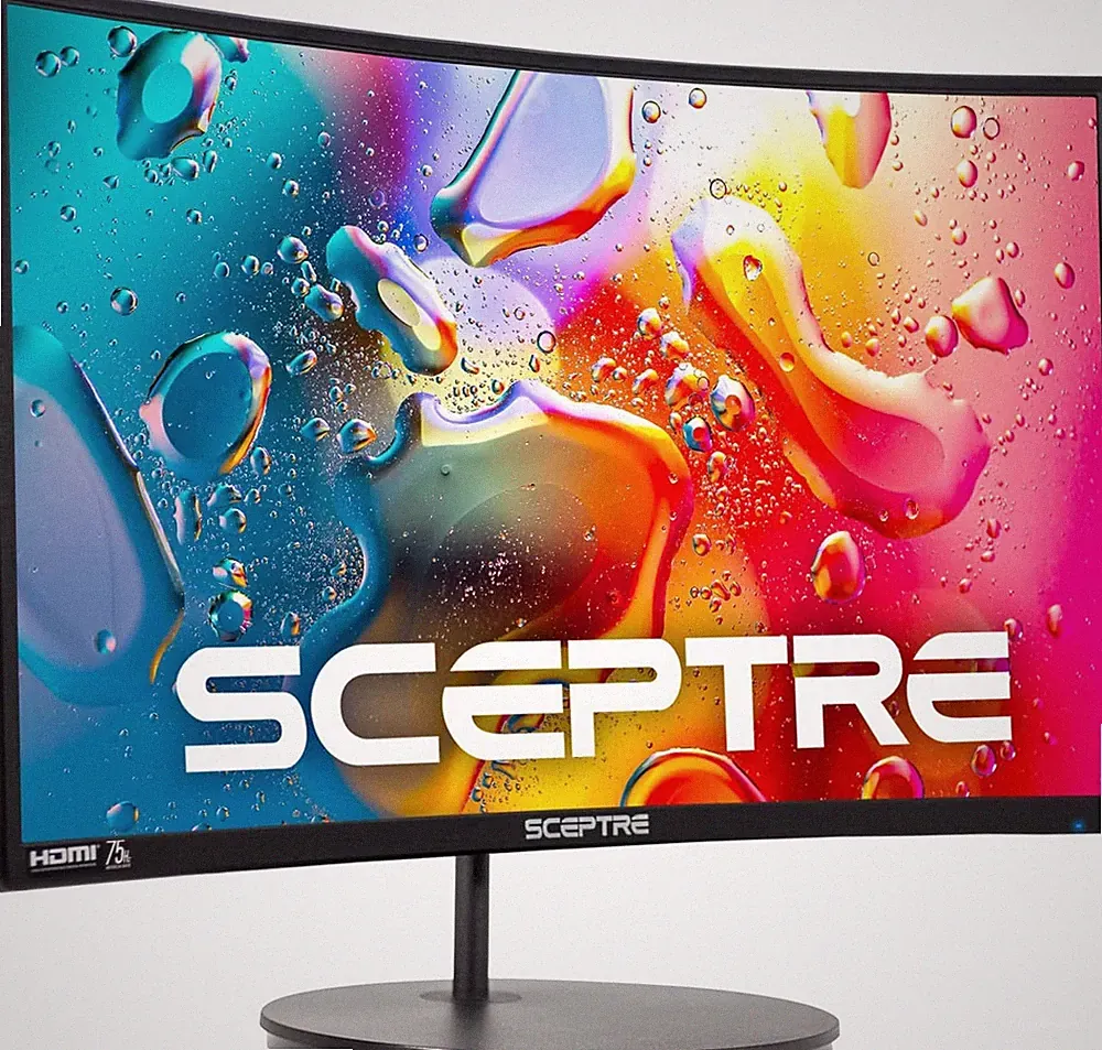 Curved 24-Inch Gaming Monitor 1080P R1500 98% Srgb HDMI X2 VGA Build-In Speakers