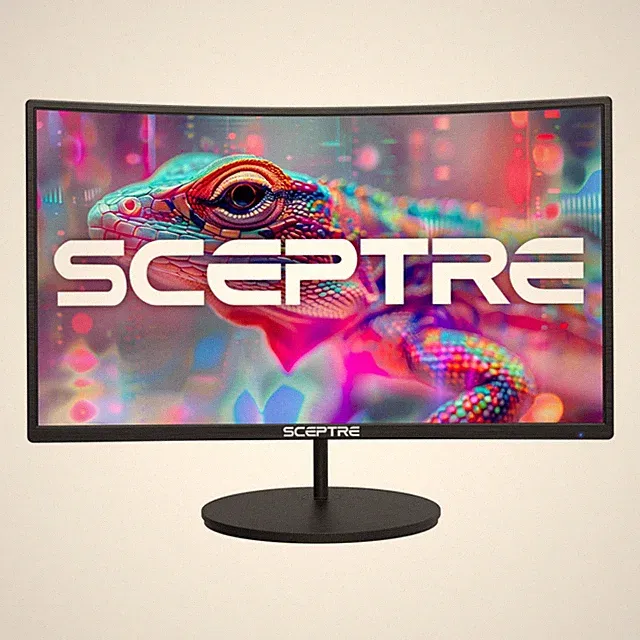 Curved 27" FHD 1080p 75Hz LED Monitor HDMI VGA Speakers Metal Black 2019