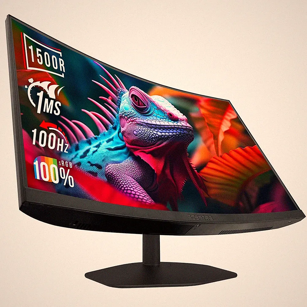 Curved 27-inch Gaming Monitor 1500R 100Hz HDMI X2 DisplayPort 1ms 100% sRGB, Bui