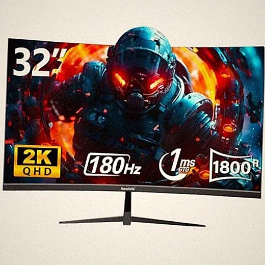 Curved Gaming Monitor 180Hz QHD PC Monitor 32 Inch Curved QHD 180Hz