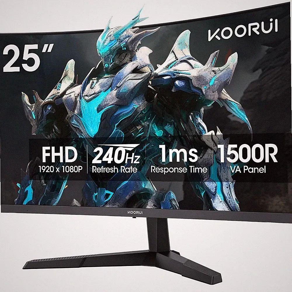 Curved Gaming Monitor 25 Inch 240Hz FHD 1080P Display 1500R 1ms MPRT Adaptive