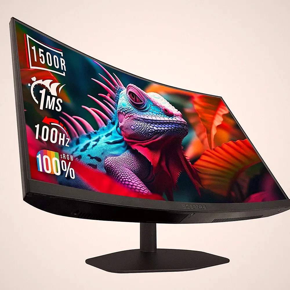 Curved Gaming Monitor 27 1500R 100Hz 1ms DisplayPort HDMI Sceptre C275W-FW100T