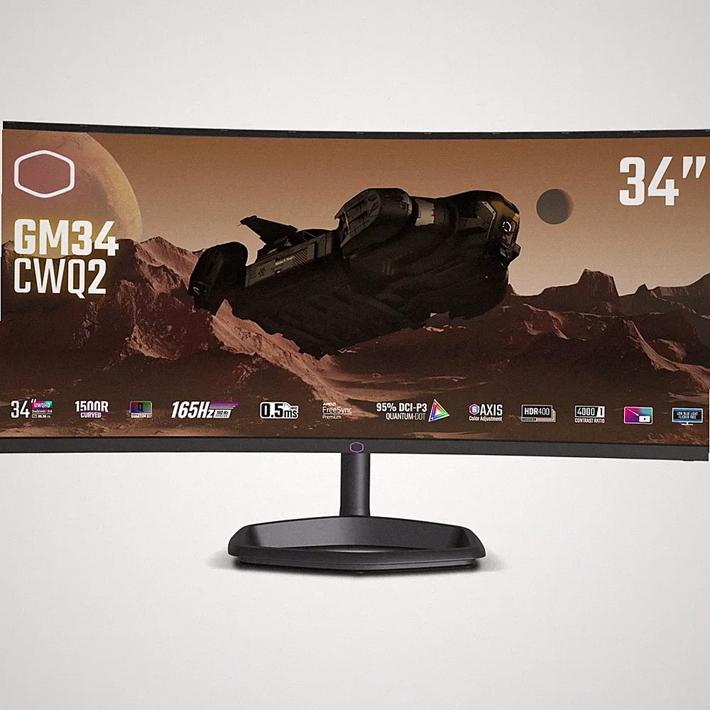 Curved Gaming Monitor 34 UWQHD 3440x1440 180Hz 0.5ms Cooler Master GM34-CWQ2