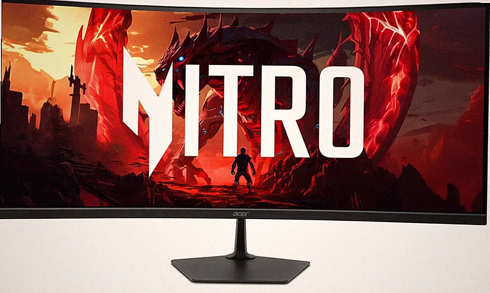 Curved Gaming Monitor 34in 3440x1440 200Hz Acer Nitro EDA340CUR WQHD X0biip LED