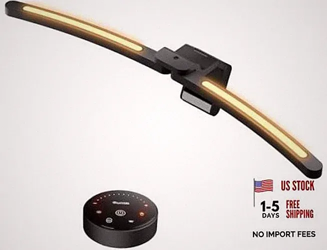 Curved Monitor Light Bar with Soft Backlight, Dual Curve-Matching Pivoting