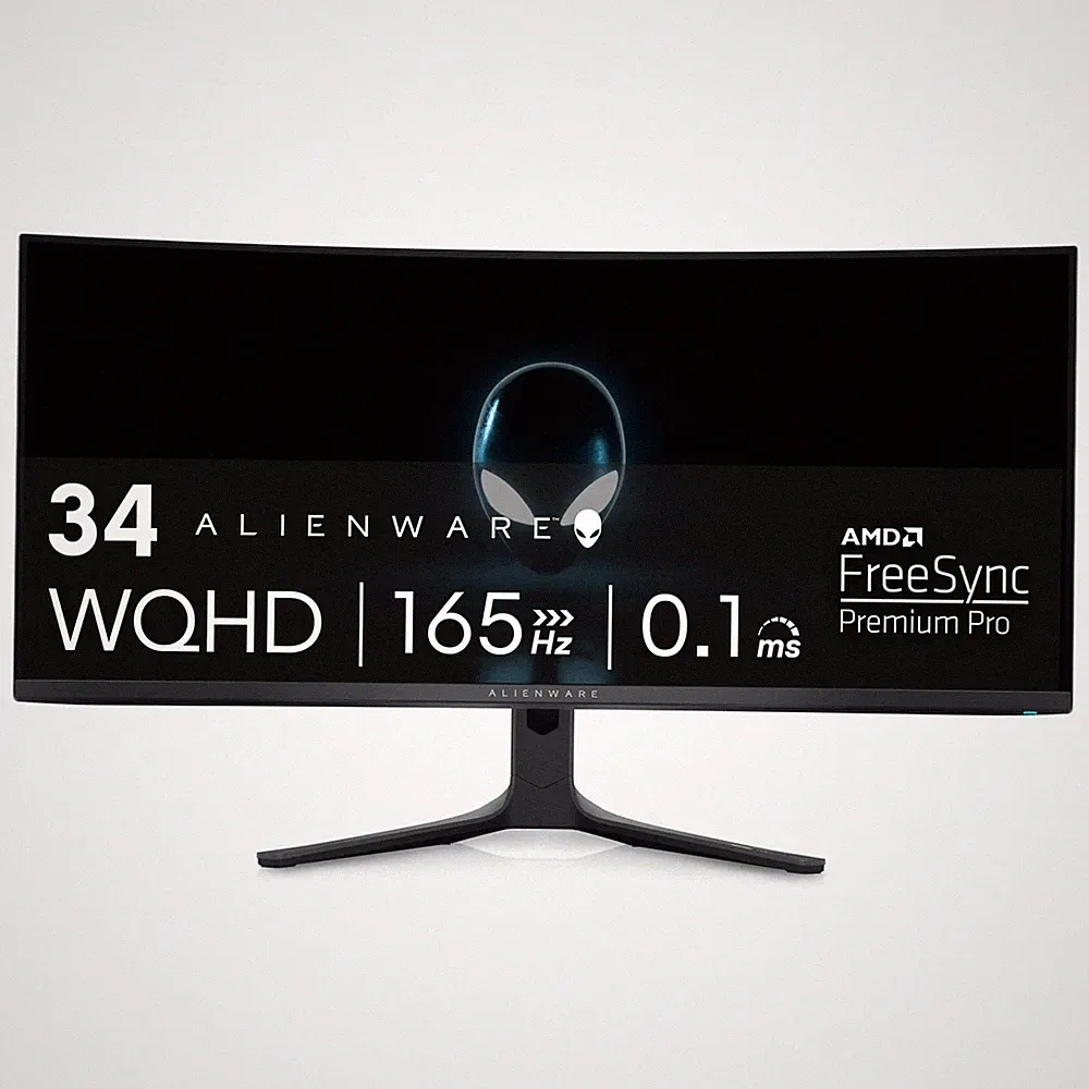 Curved QD OLED Gaming Monitor 34 165Hz 0.1ms AW3423DWF Black DCI-P3 VESA