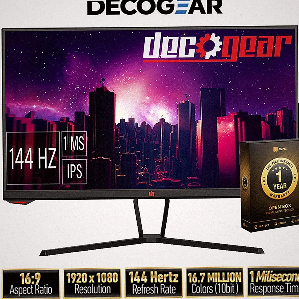 Deco Gear 25" Gaming Monitor, 1080P FHD with 1 Year Warranty