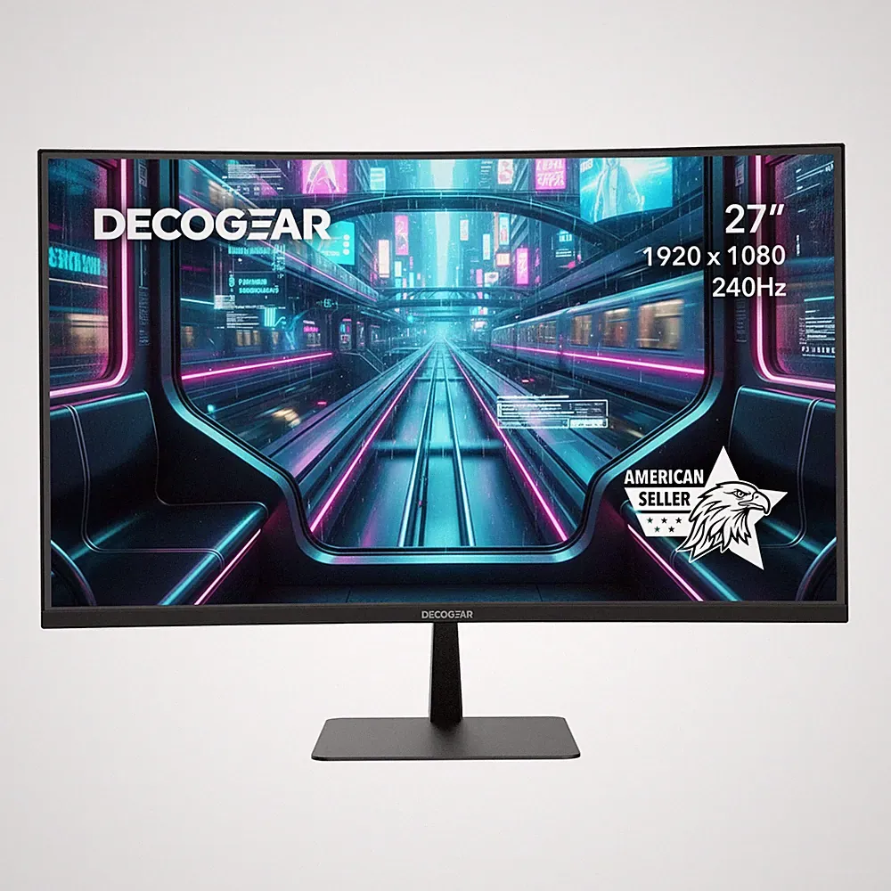 Deco Gear 27" Curved 240Hz FHD 16:9 Gaming Monitor, MPRT, HDMI, DP 1.4