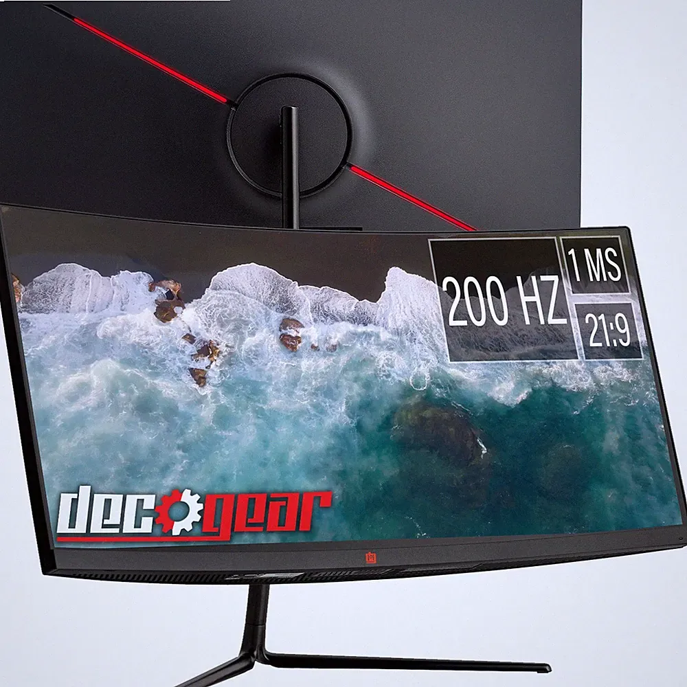 Deco Gear 30" Curved Monitor, 200 Hz, 1ms MPRT, 2560x1080 for Pro and Gaming - O