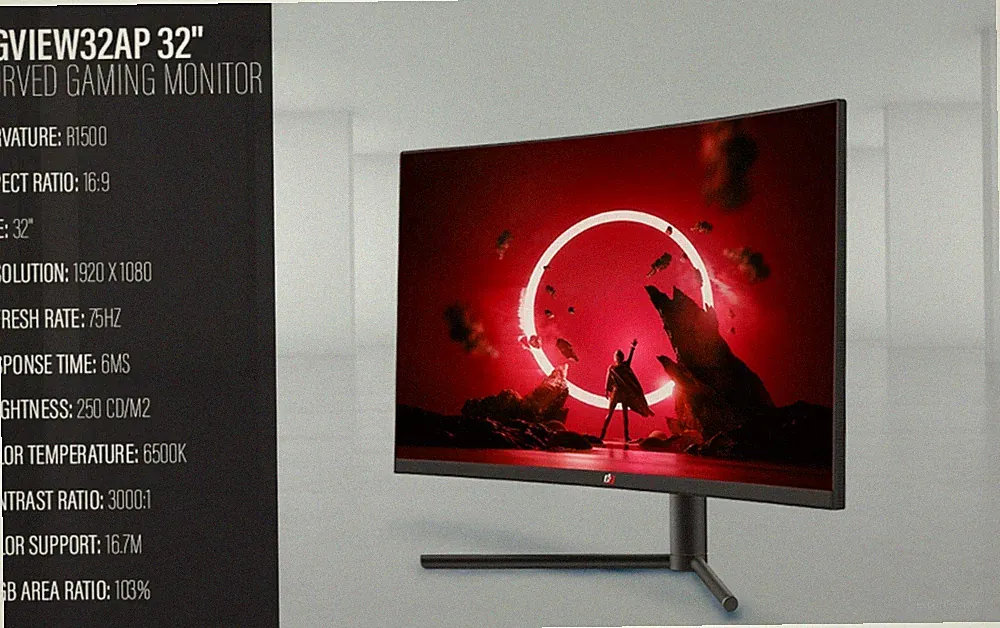 Deco Gear 32" Curved Gaming Monitor FULL HD with 3000:1 Contrast Ratio, 75 Hz