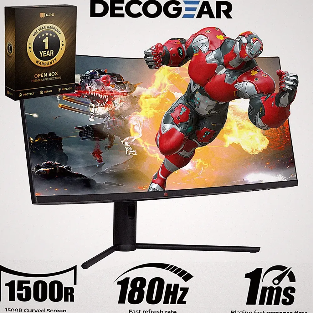 Deco Gear 34" 3440x1440 21:9 Ultrawide Curved Monitor with 1 Year Warranty