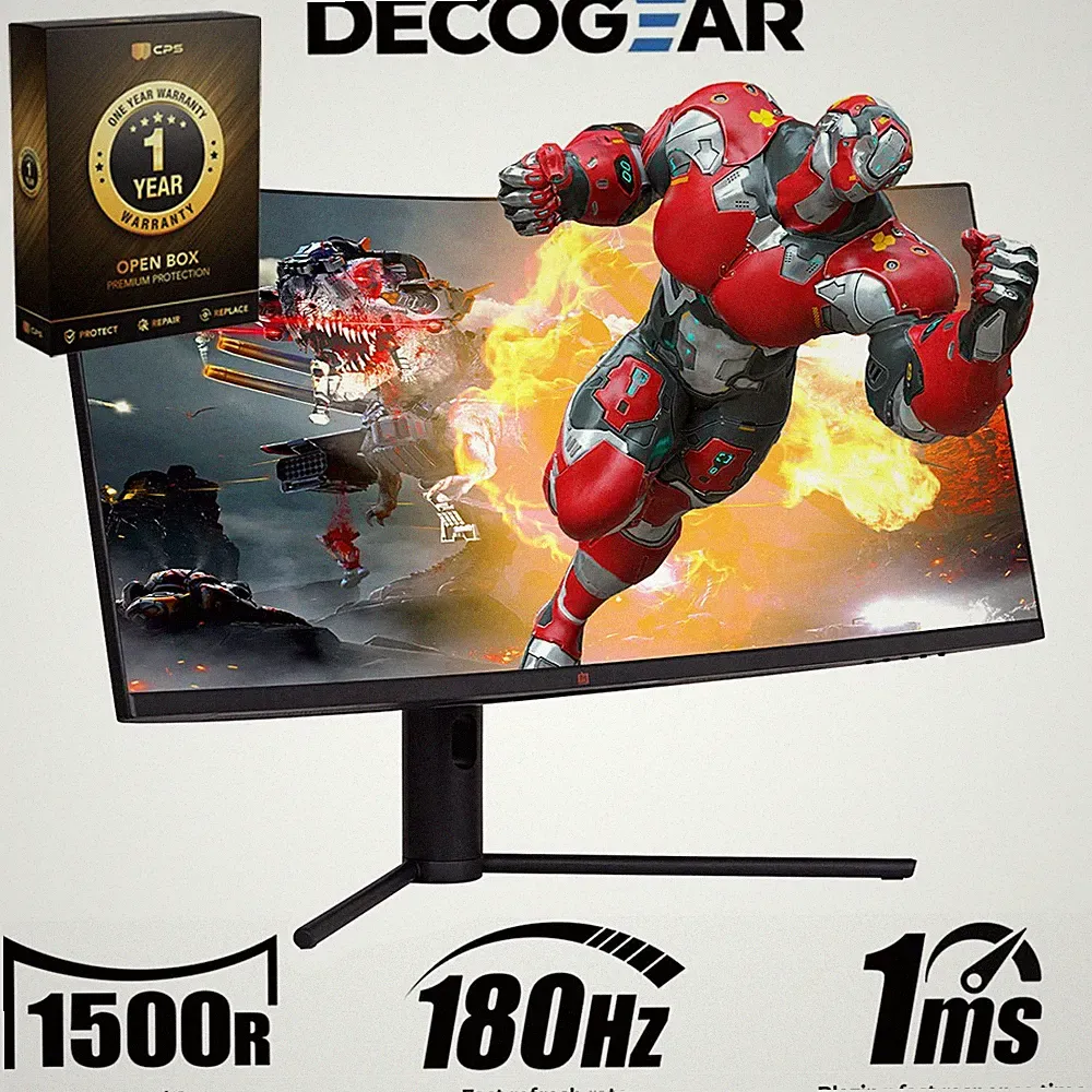 Deco Gear 34" 3440x1440 21:9 Ultrawide Curved Monitor with 1 Year Warranty