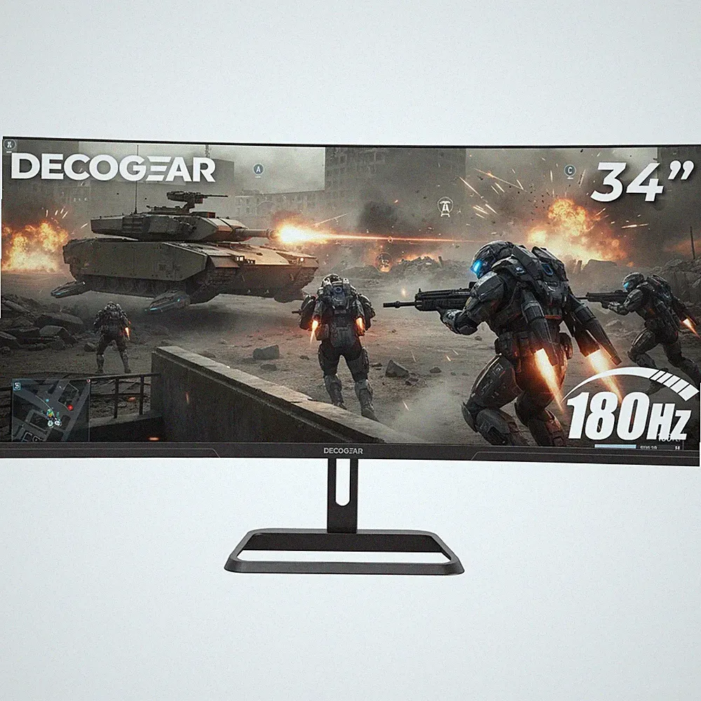 Deco Gear 34" Curved Monitor 3440x1440 21:9 Ultrawide, 180Hz, HDR, 3000:1